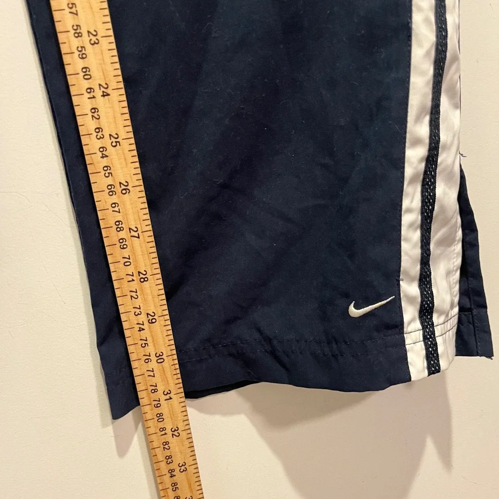 Nike Boys Navy Blue White Side Stripe Track Pants Mesh Inset Size Large 12-14